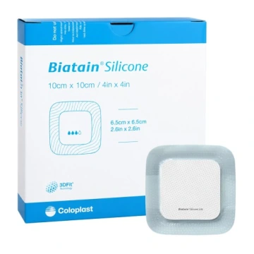 10×10см.Biatain Silicone пінна пов'язка з контактним шаром силікону для ран та пролежнів 1шт.