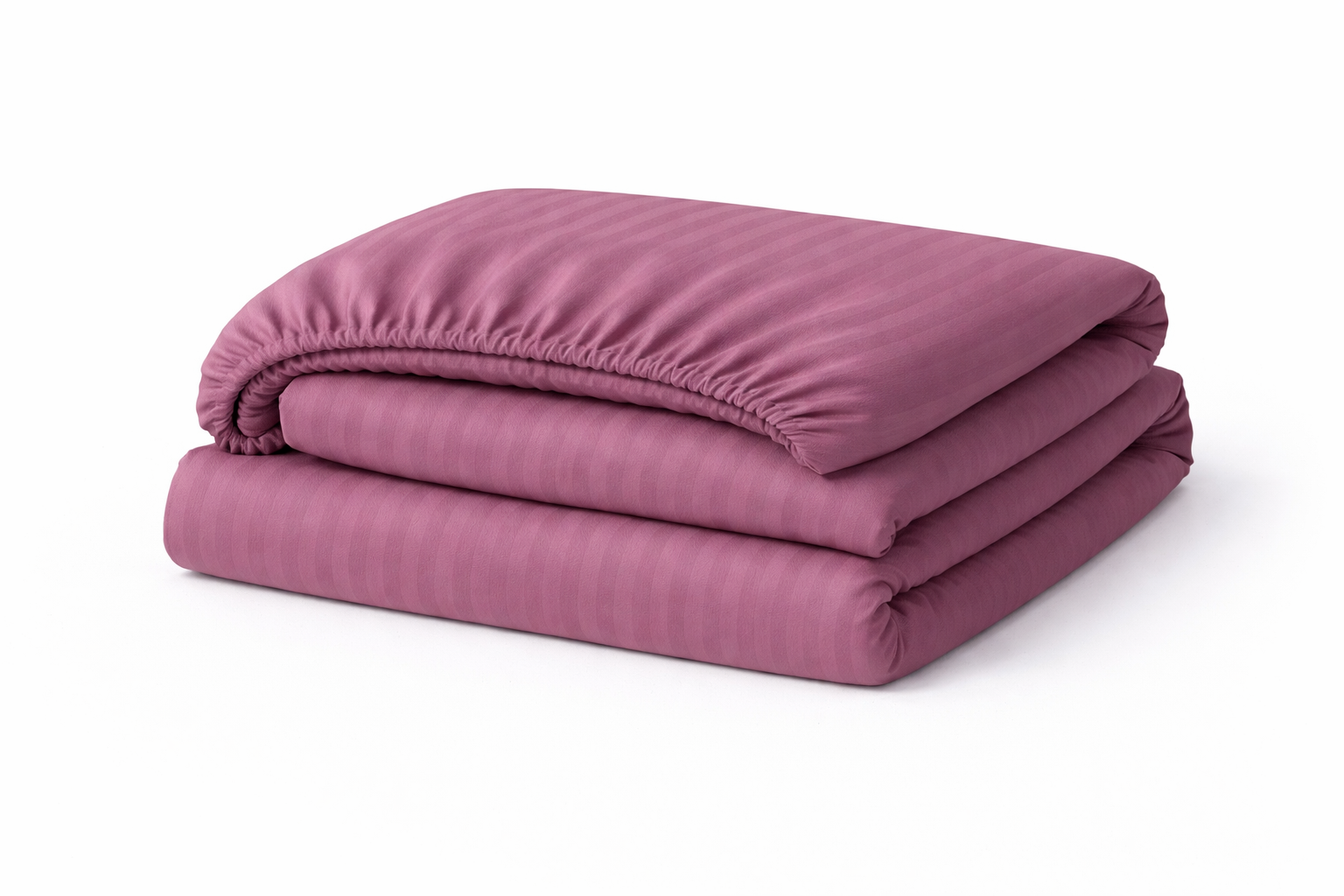 Простирадло на гумці страйп сатін  "Баклажан"