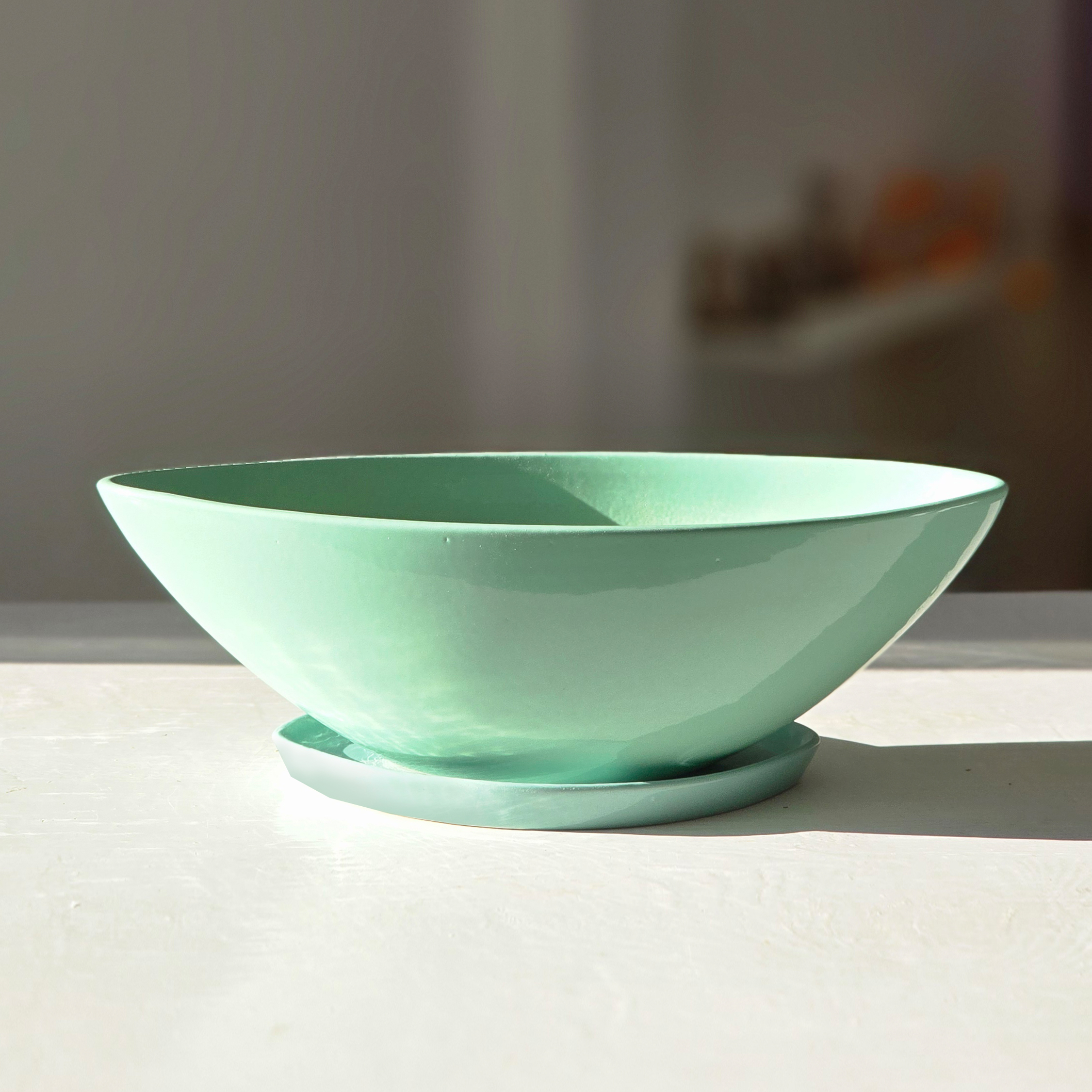 Горщик керамічний для квітів Човник 0,7 л М'ятний p054