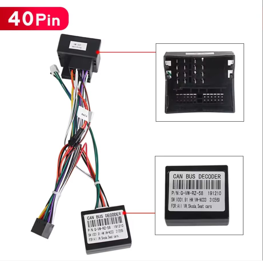 Адаптер для магнітоли Volkswagen 40pin + CANBUS