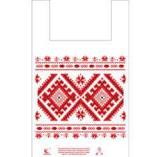 Пакет майка 30х50 білий "Вишиванка", упаковка 250 шт