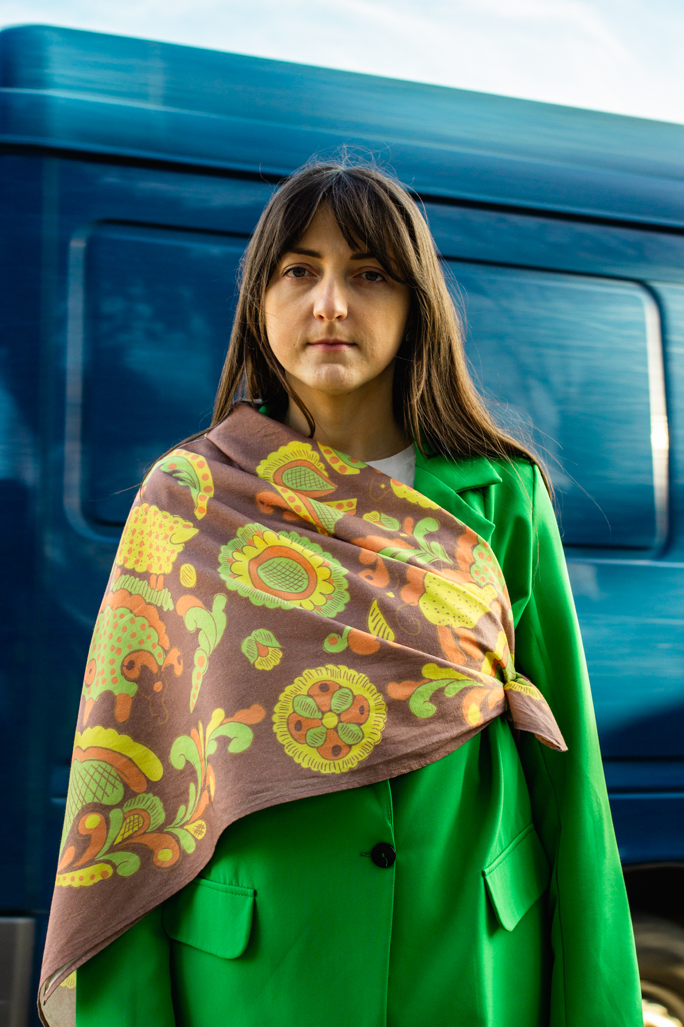 Хустка із баранцями з дефектом, 105х105 см