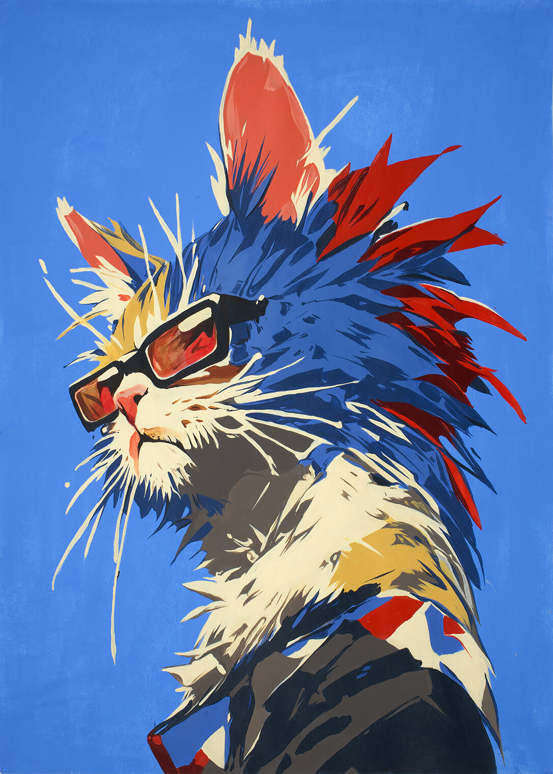 Urban Predator, 42x30 cm original acrylic painting on paper