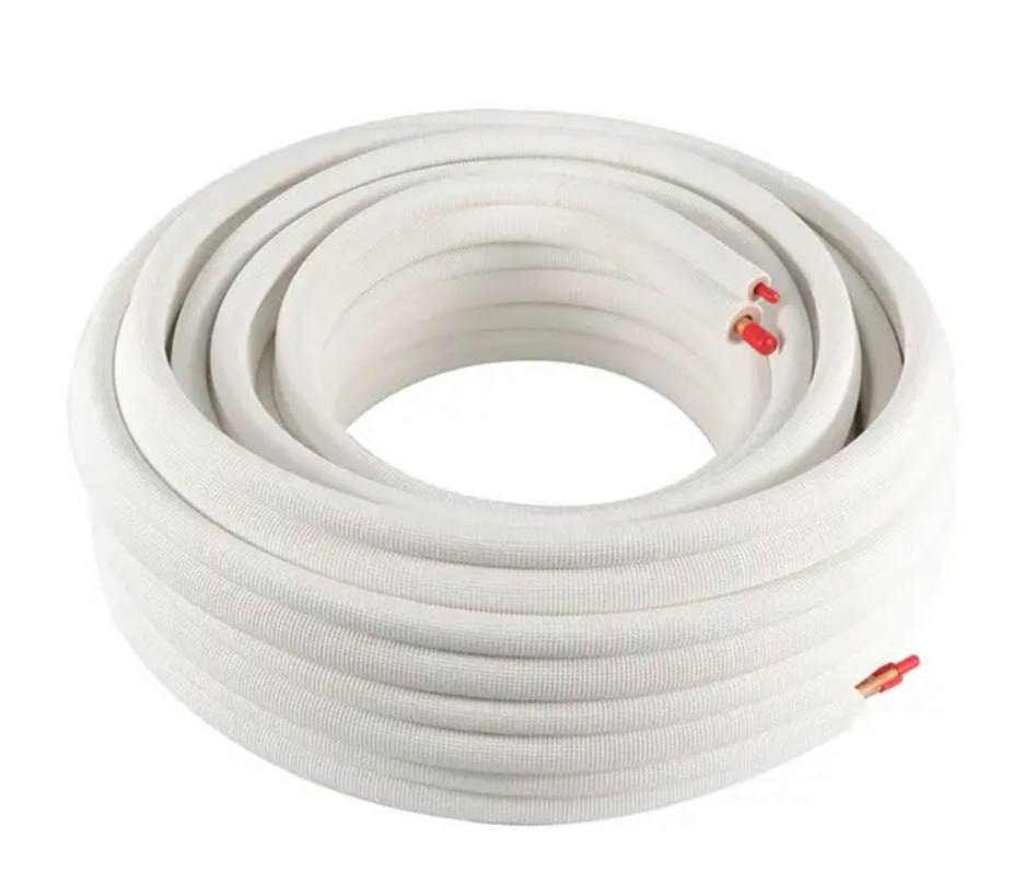 Труба мідна кондиціонерна в ізоляції 1/2 * 3/4 (12.7мм * 19мм) спарена в бухті 15м