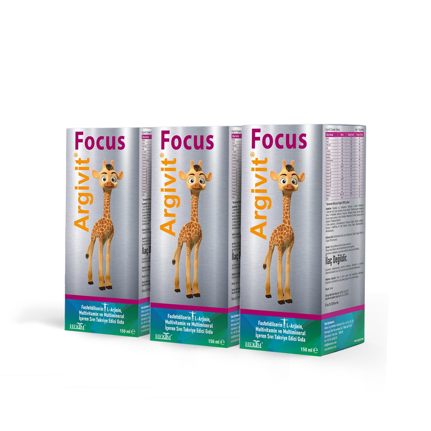 Argivit Focus Syrup 150ml  Brain Health & Focus Support for Kids & Adults L-Arginine