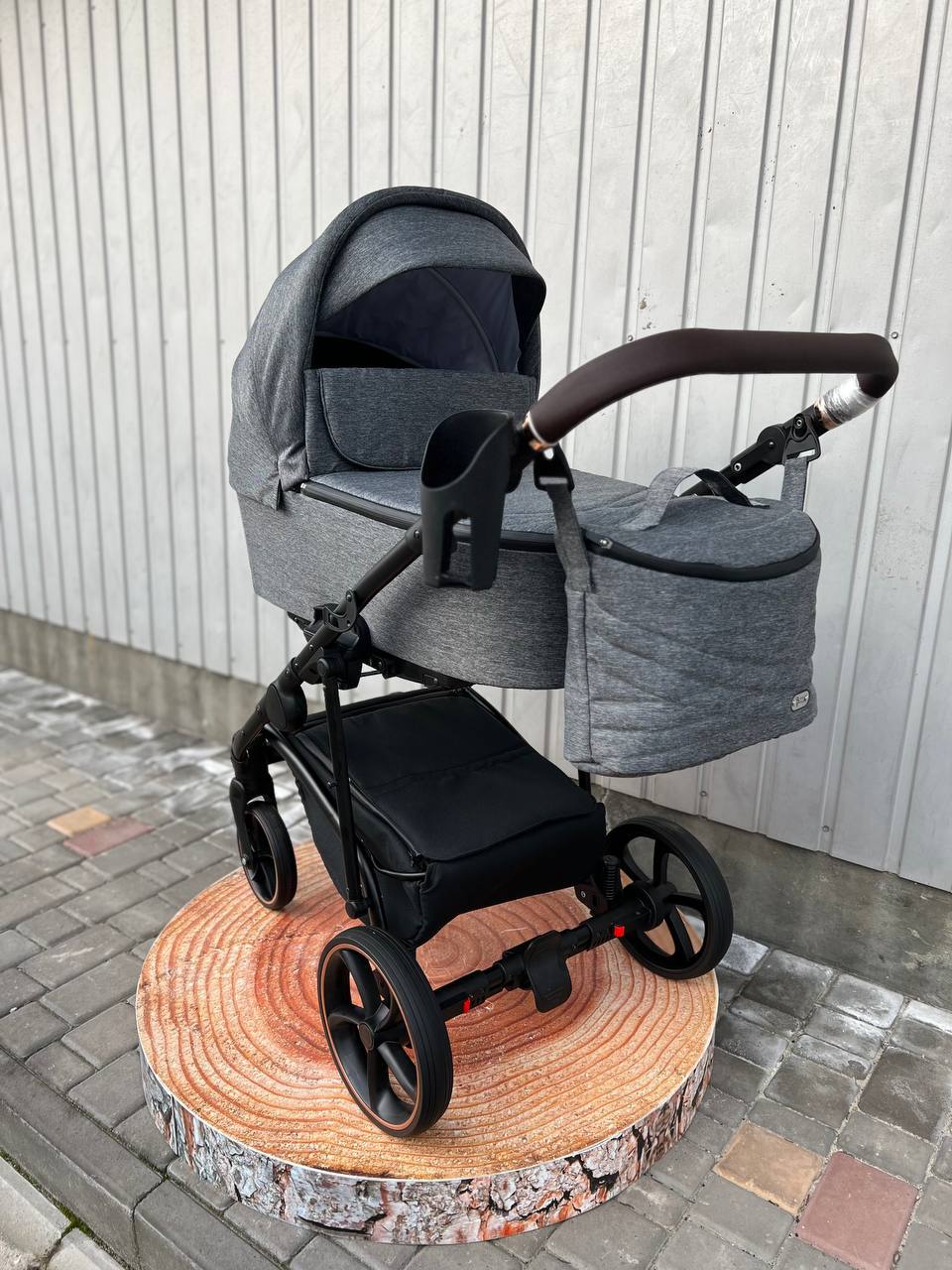 Коляска 2в1 Baby Pram Bailey Premium  Grey Textile
