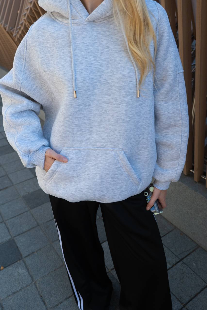 Худі фліс сірий