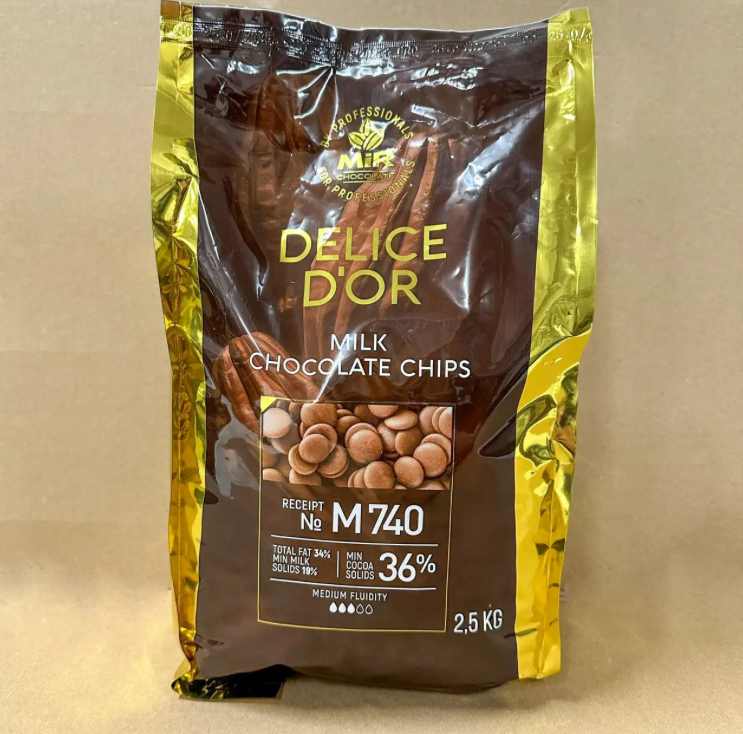 Шоколад молочний 36% delice d’or 2,5кг