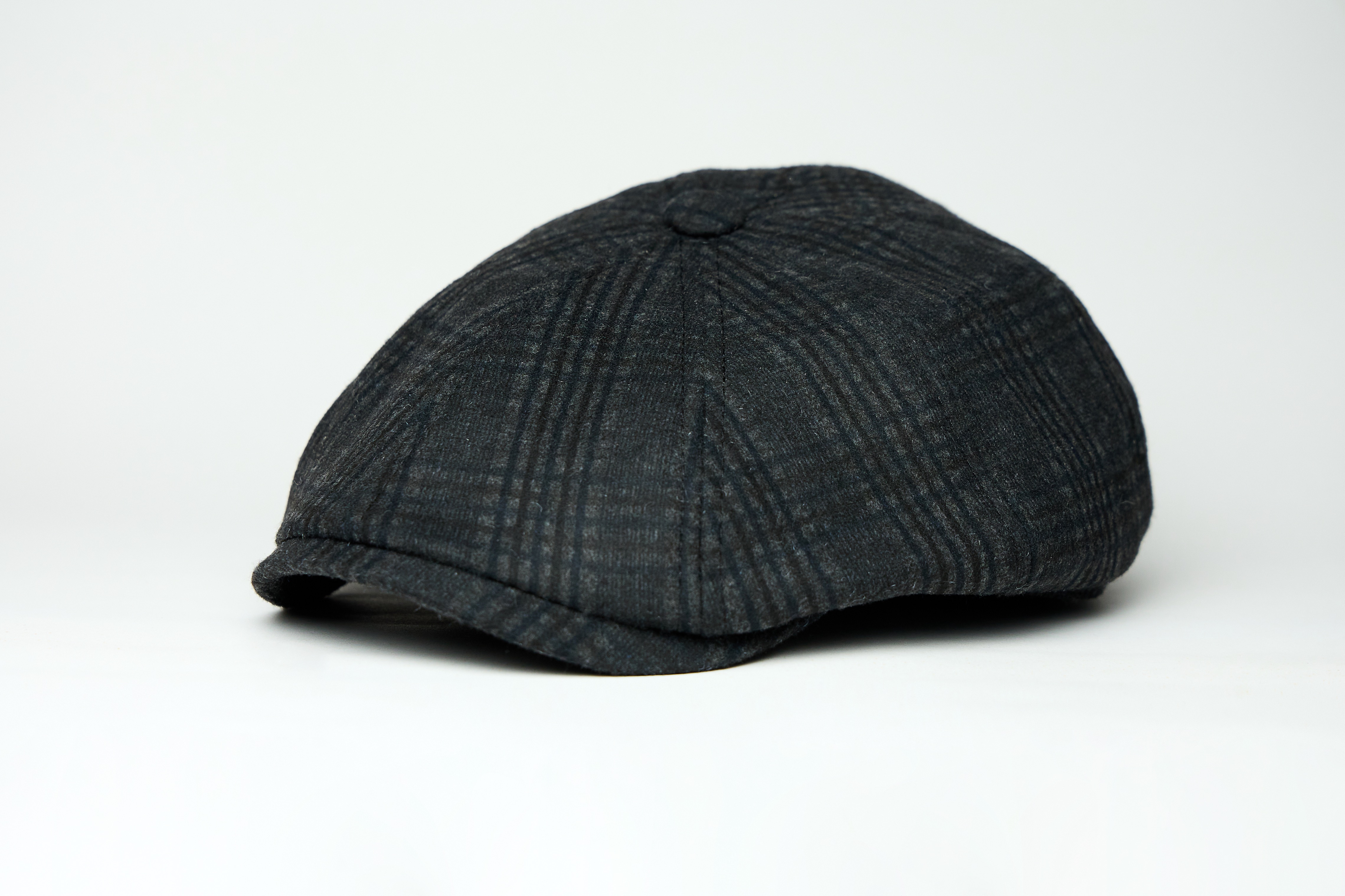 Кепка Восьмиклінка Хуліганка на Ножці (Сіра Клітинка Твід)