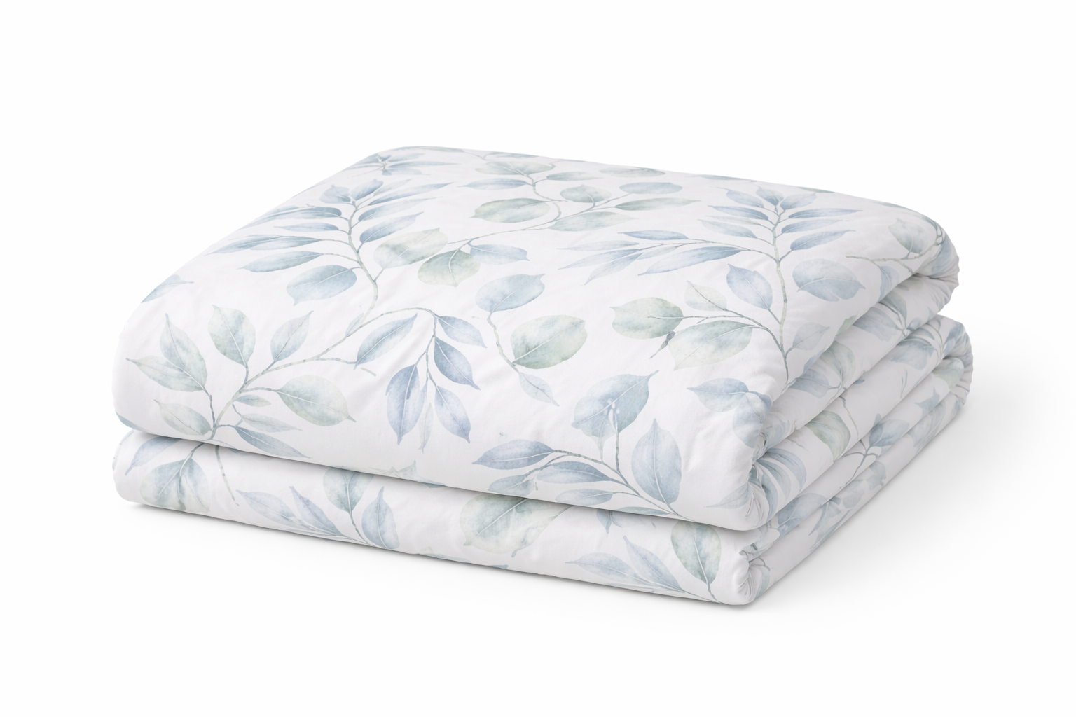 Підковдра  ранфорс принт "Блакитне листя"