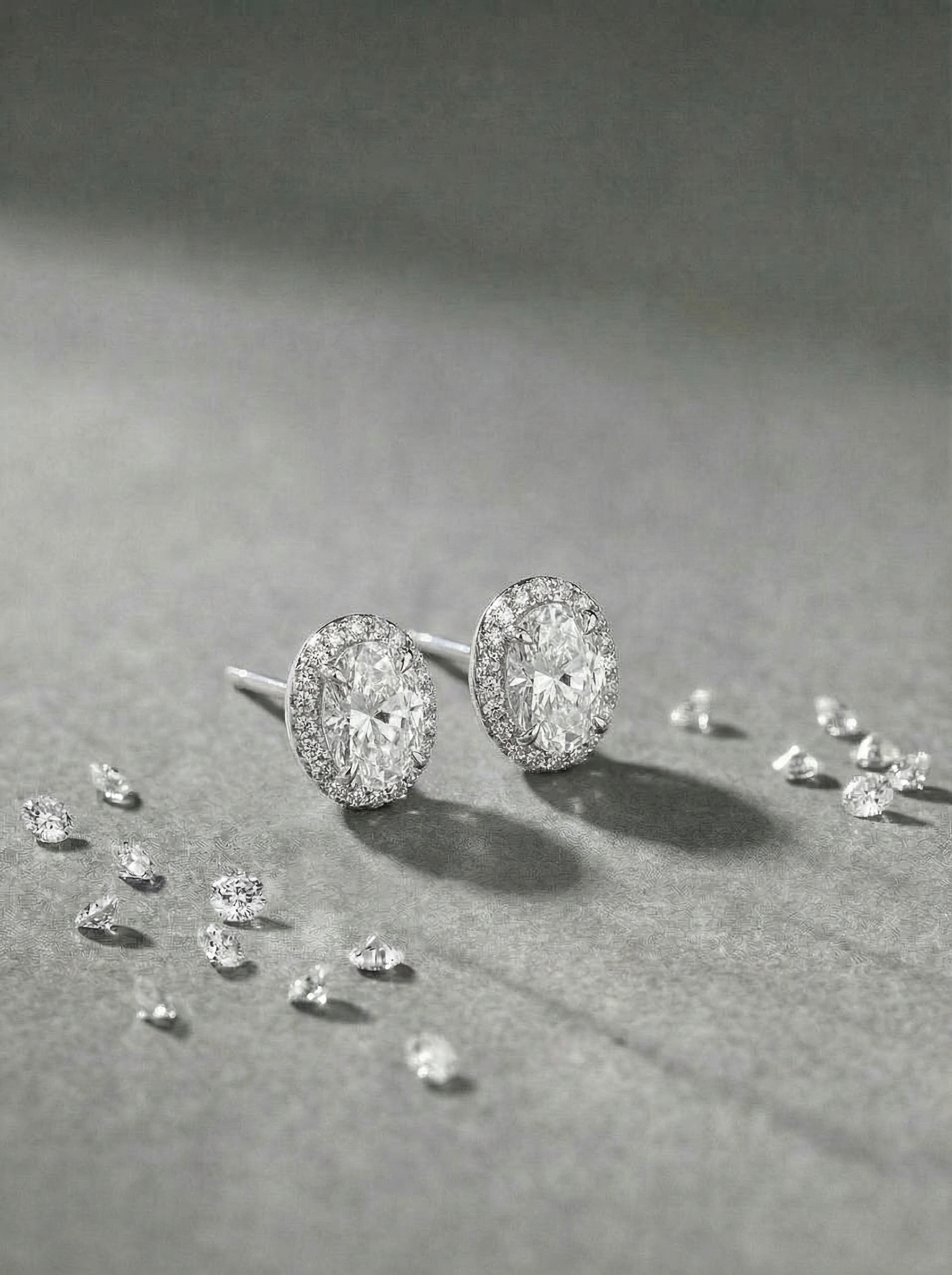 Пусети овальні з фіанітами