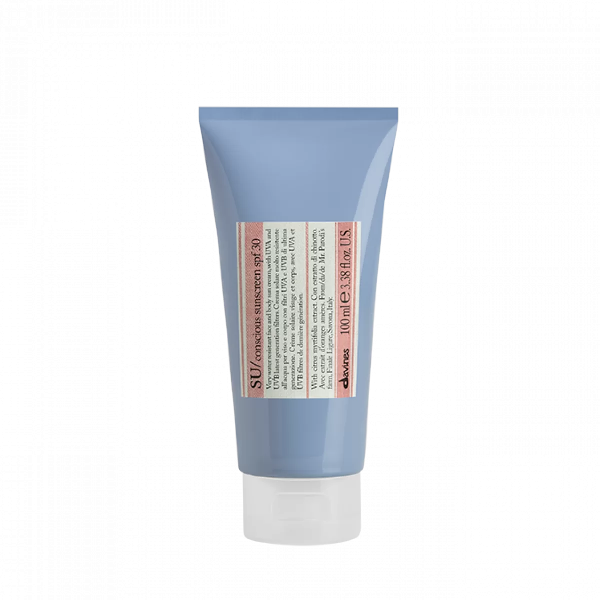 Сонцезахисний крем SPF 30 Davines SU sustain protective cream SPF 30,100 мл