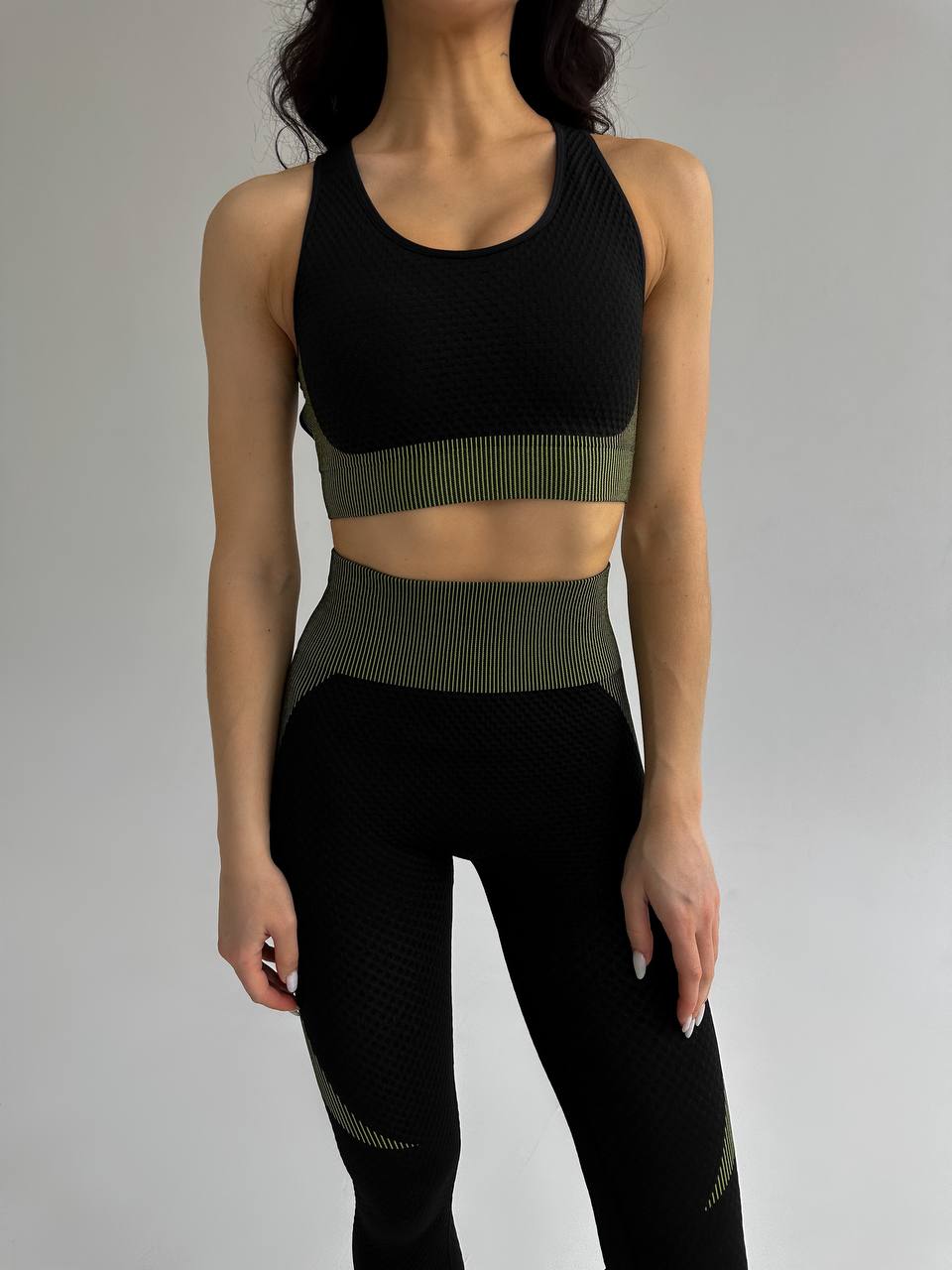 Безшовний костюм для фітнесу, тренувань, комплект двійка