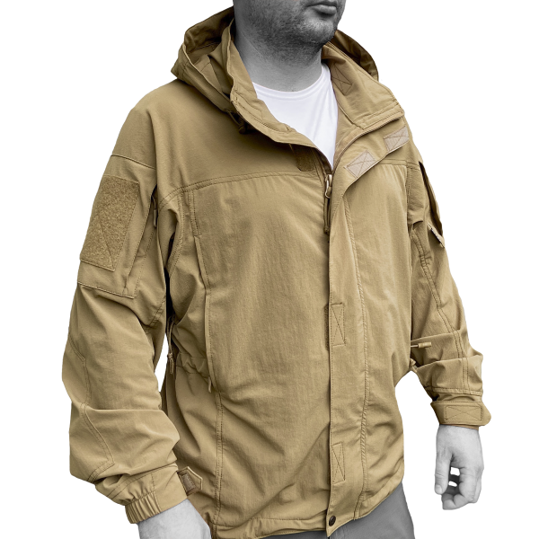 Тактична мембранна софт-шелл куртка "S.W.R.S. LEVEL 5 URBAN JACKET COYOTE" від українського бренду "А.Т.А.К.А".