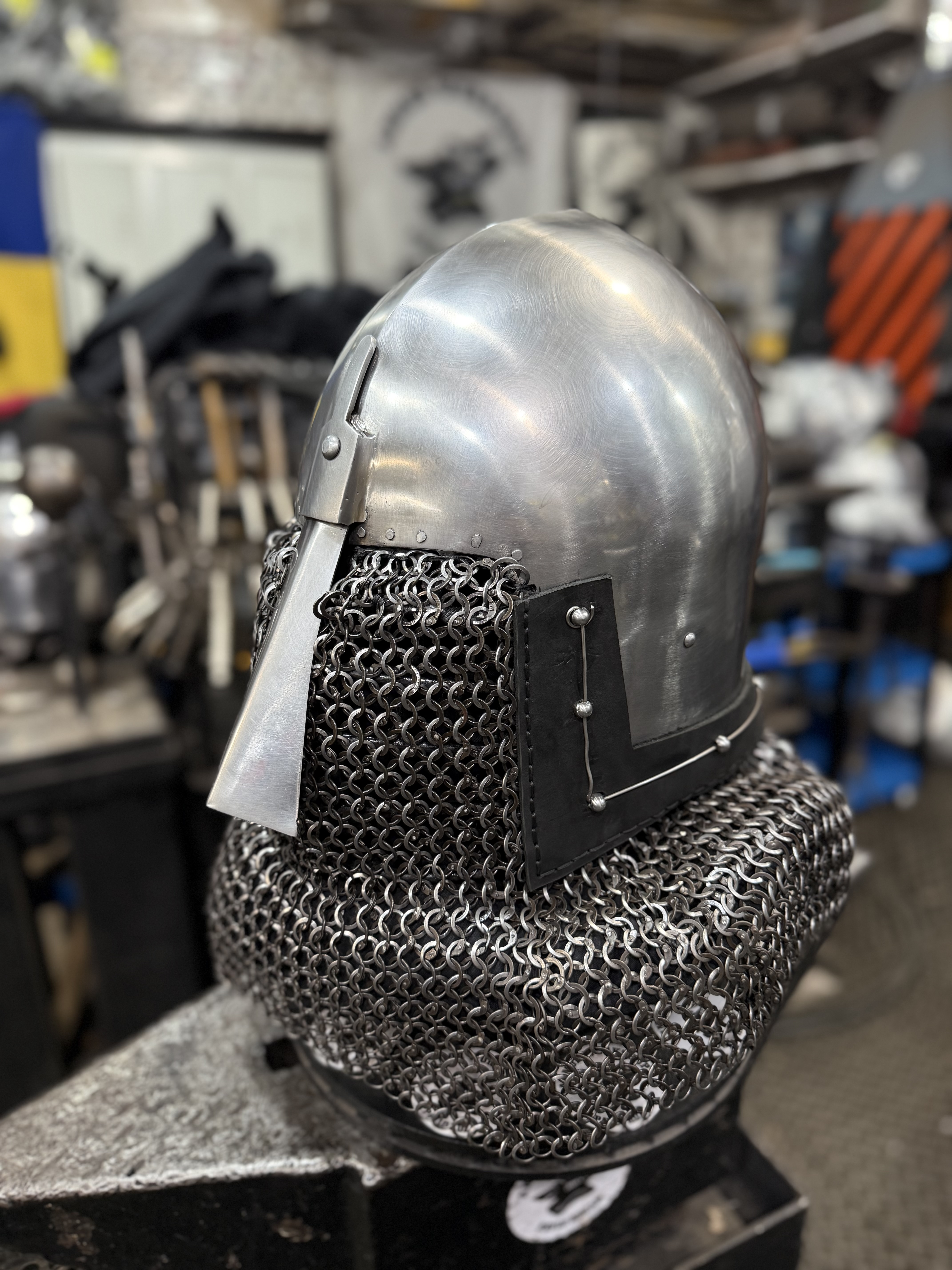 Bascinet helmet Nasal “mail visor”