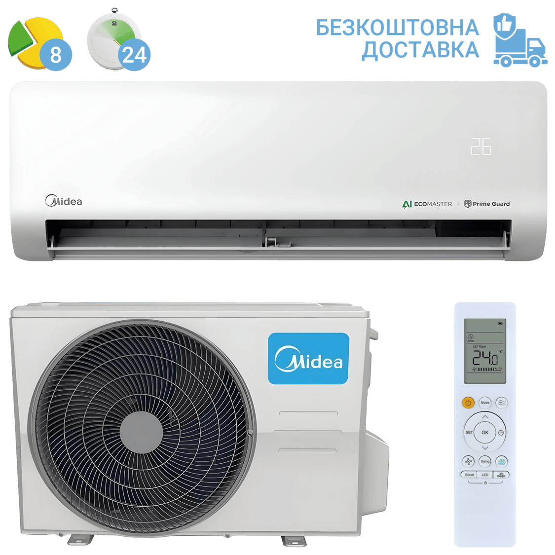 Кондиціонер Midea MSEZ-09HRFN8-I / MSEZ-09HRFN8-O (з установкою: +3900 грн)