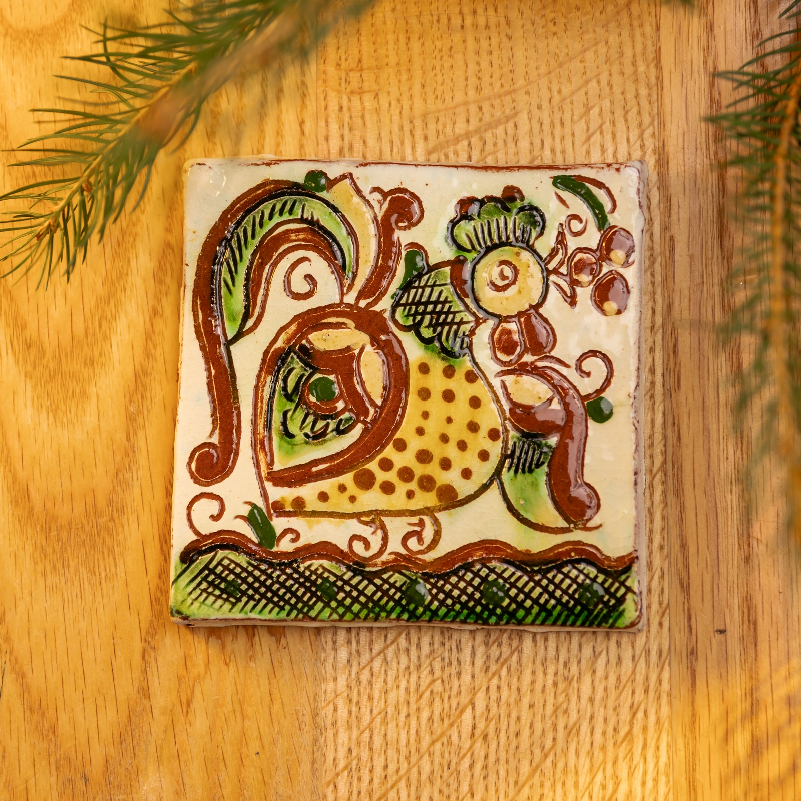 Плиточка для декору "Півник", 10*10 см