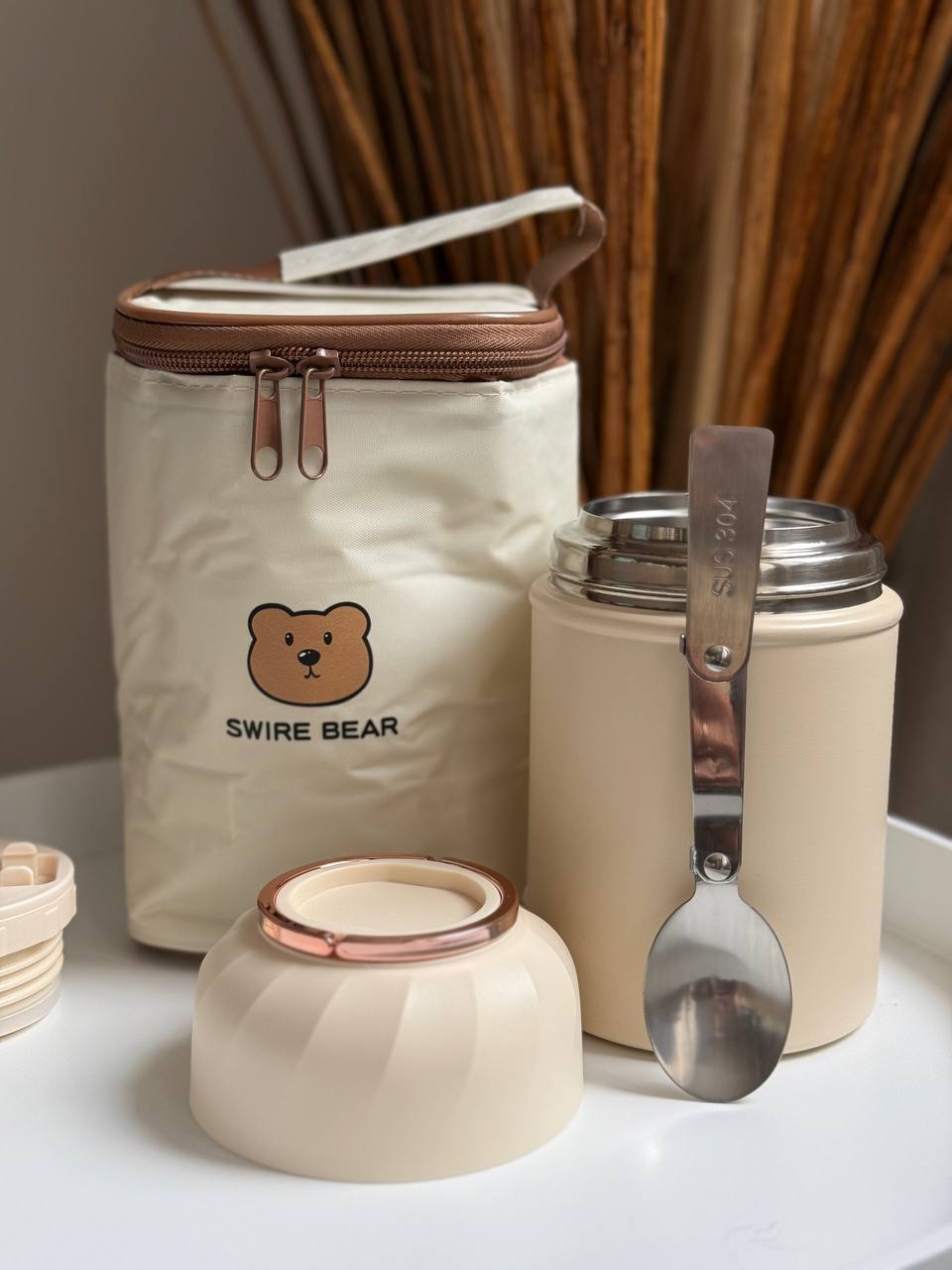 Термо ланч-бокс “Swipe Bear” з ложкою та сумкою