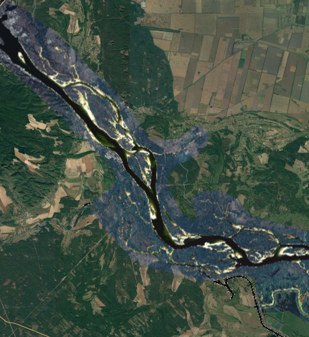 Карта мілин Кременчуцьке Водосховище 