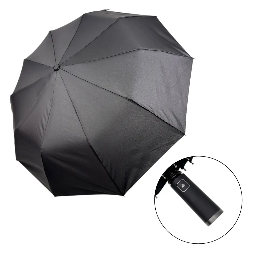 Чоловіча парасоля напівавтомат від Bellissimо на 10 спиць з прямою ручкою