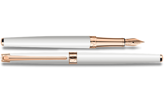 Пір'яна ручка LÉMAN™ SLIM, біле рожеве золото