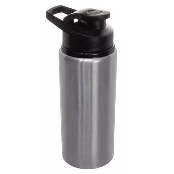 Пляшка для води металева срібляста (600 мл) з лого