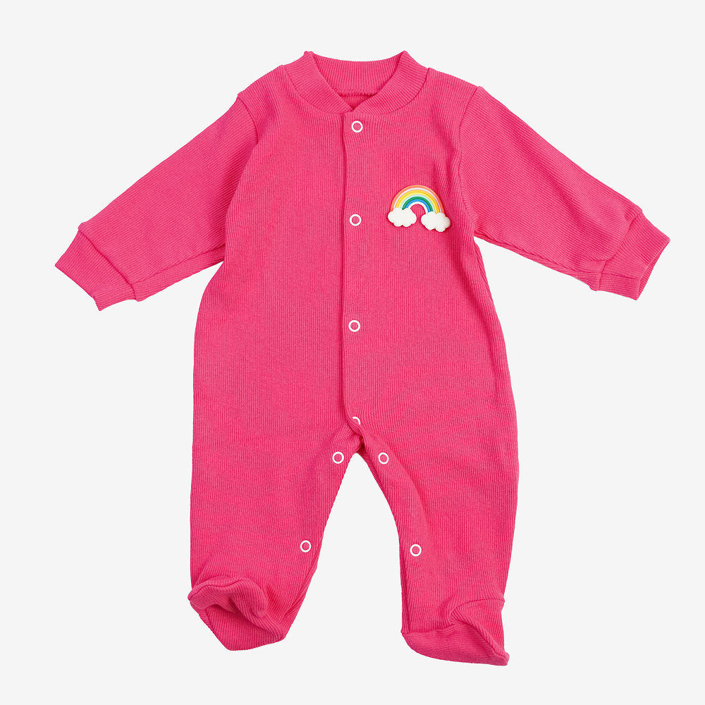 Чоловічок рубчик, рожевий 56,62,68