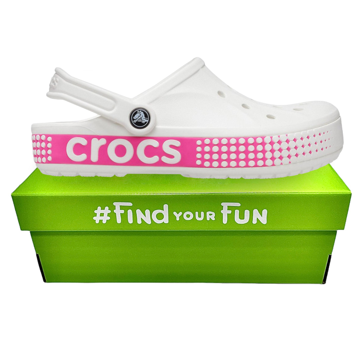 Crocs Bayaband Clog Logo Motion White Сабо Крокси чоловічі / жіночі білі