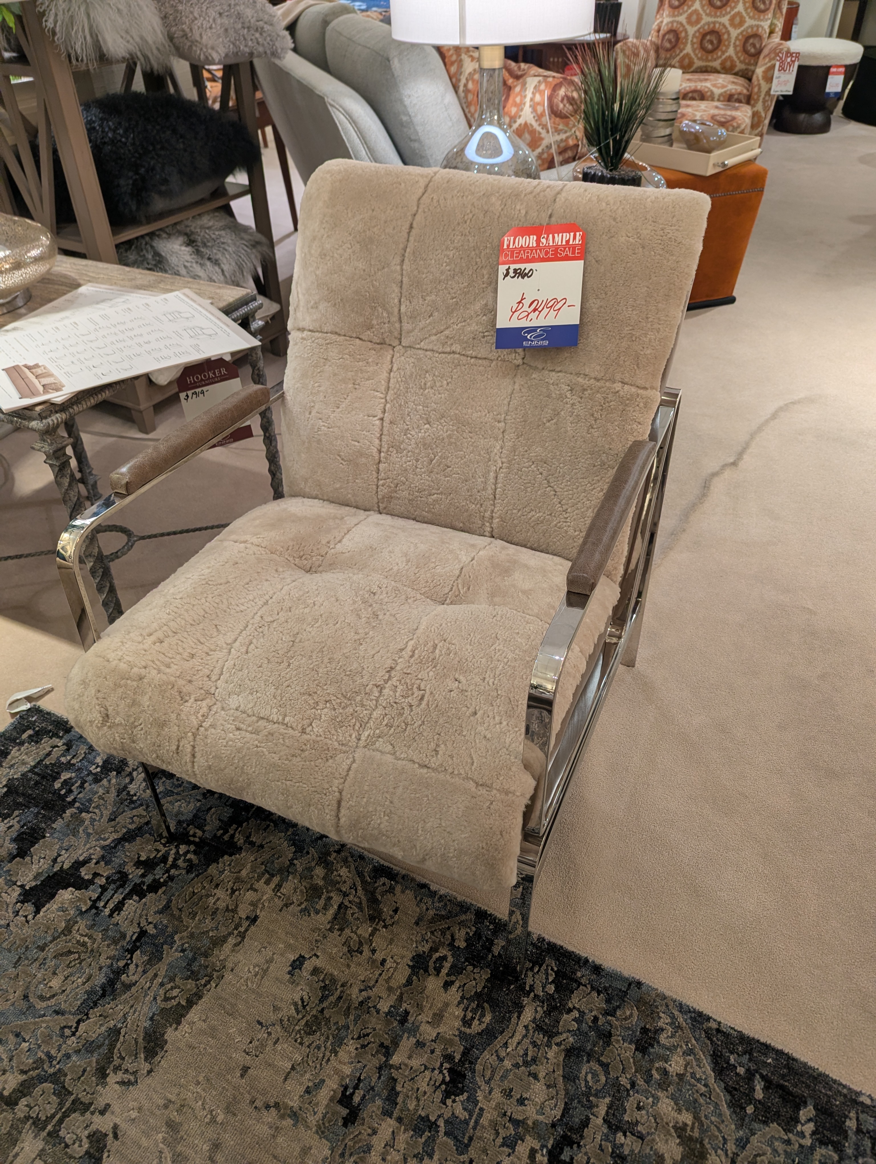 Massoud Jada Tufted Chrome Chair