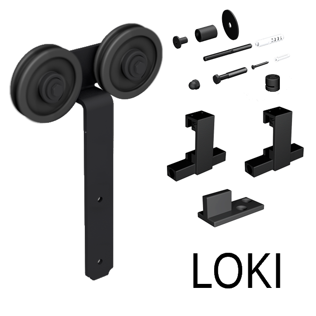 Комплект роликів Mantion ROC Design LOKI для розсувних систем, чорний матовий