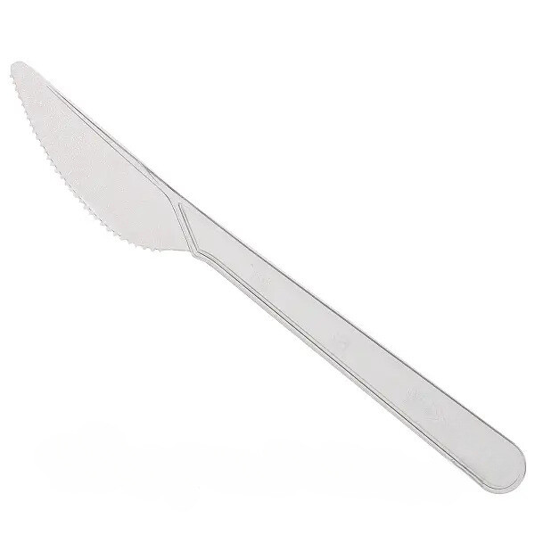 Ніж одноразовий Прозорий Premium 18 см, упаковка 100 шт, 001900044