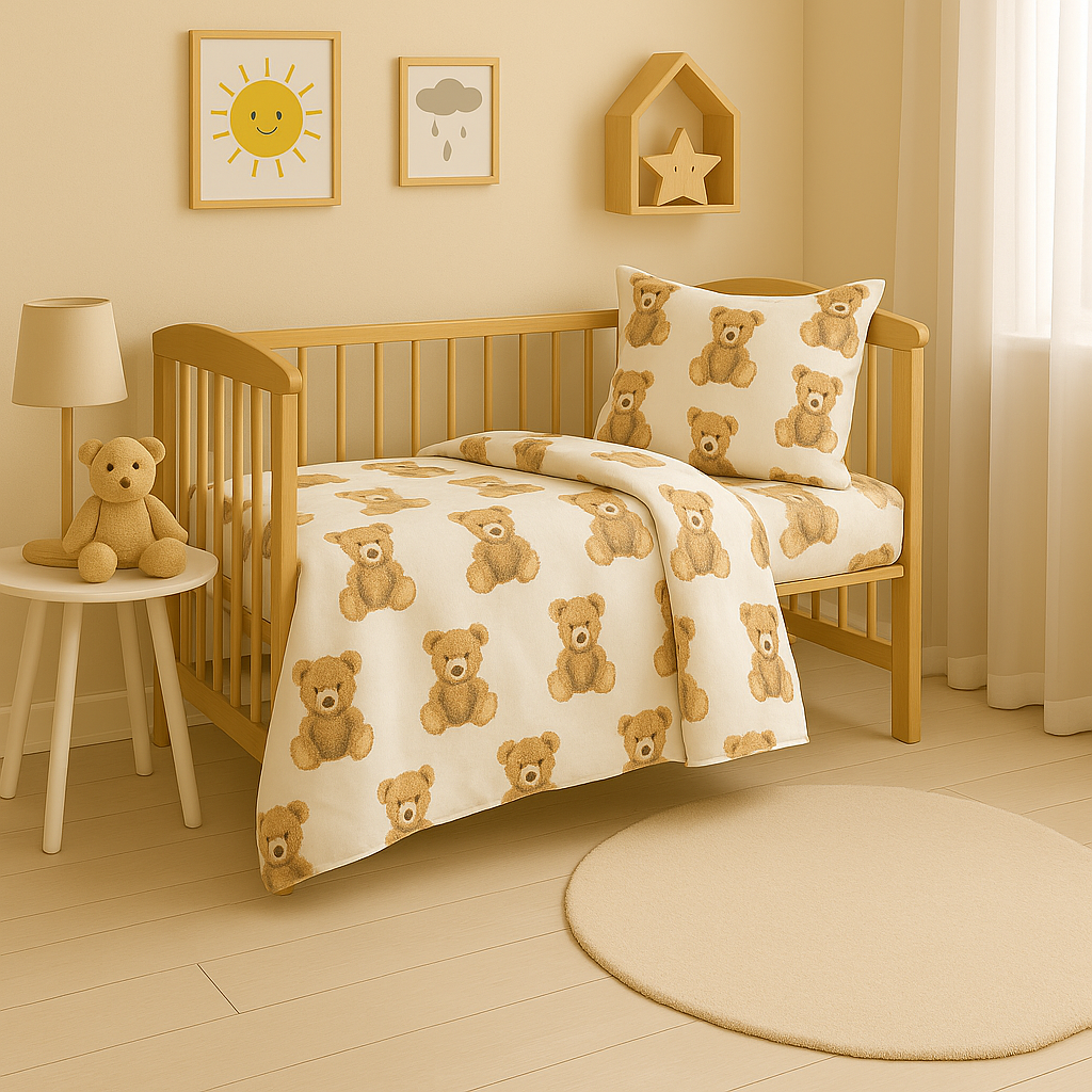 Дитяча постільна білизна з фланелі з малюнком 