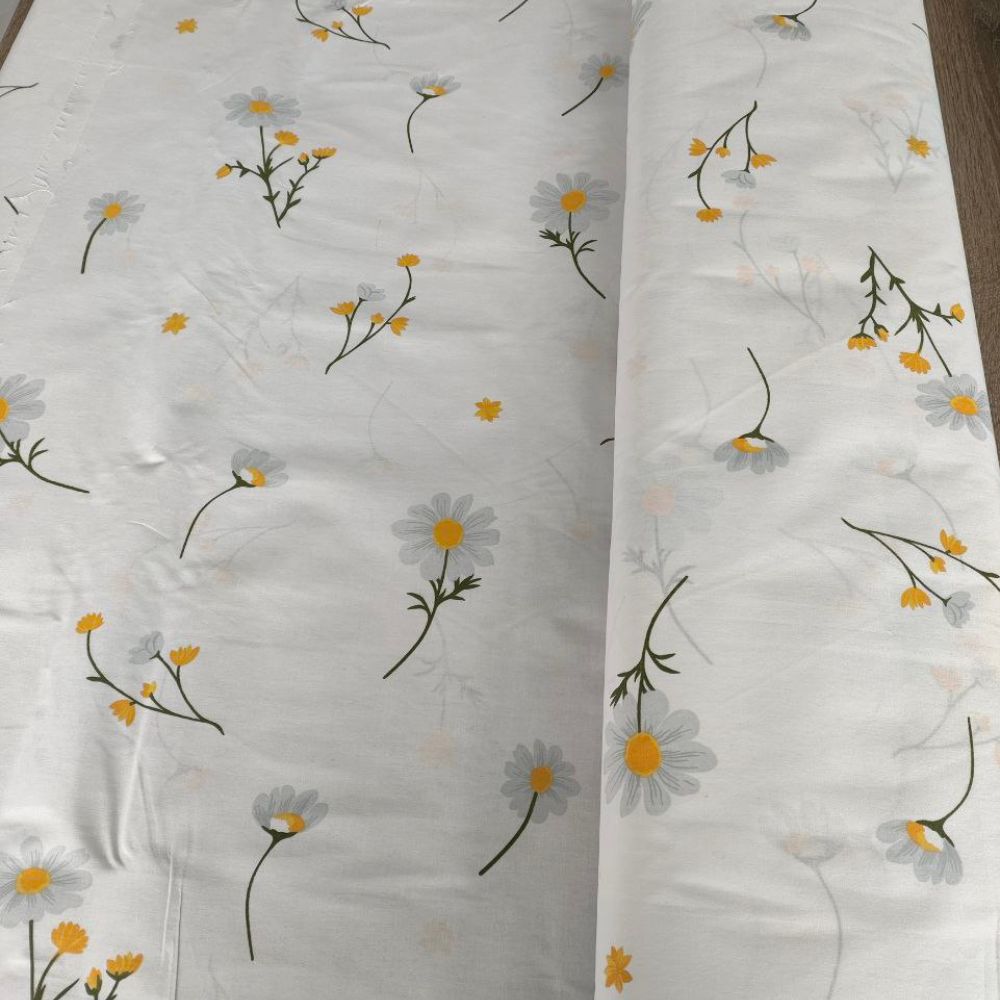 Тканина Голд Euro - Ромашка на білому