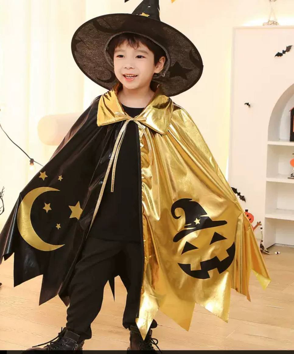 Костюм чарівника, мага дитячий Накидка та капелюк на Хелловін, Halloween