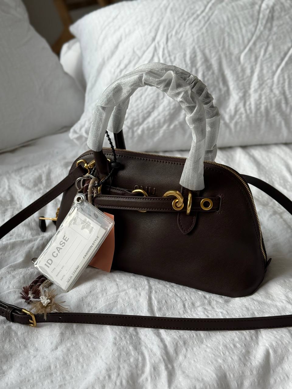 Miu Miu Aventure Nappa Leather Top-Handle Bag Brown