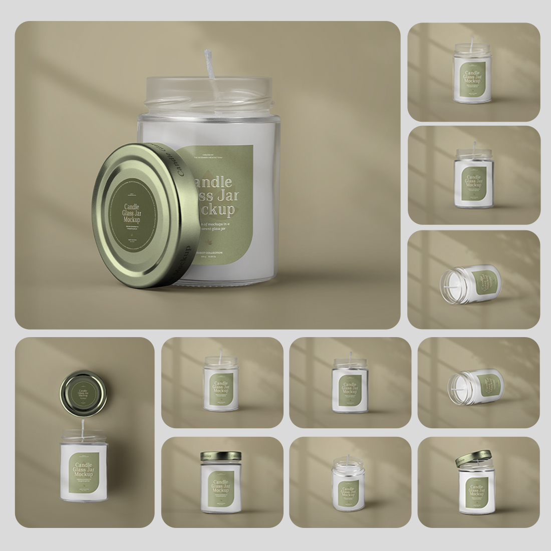 Mockups of Candles in a Glass Jar