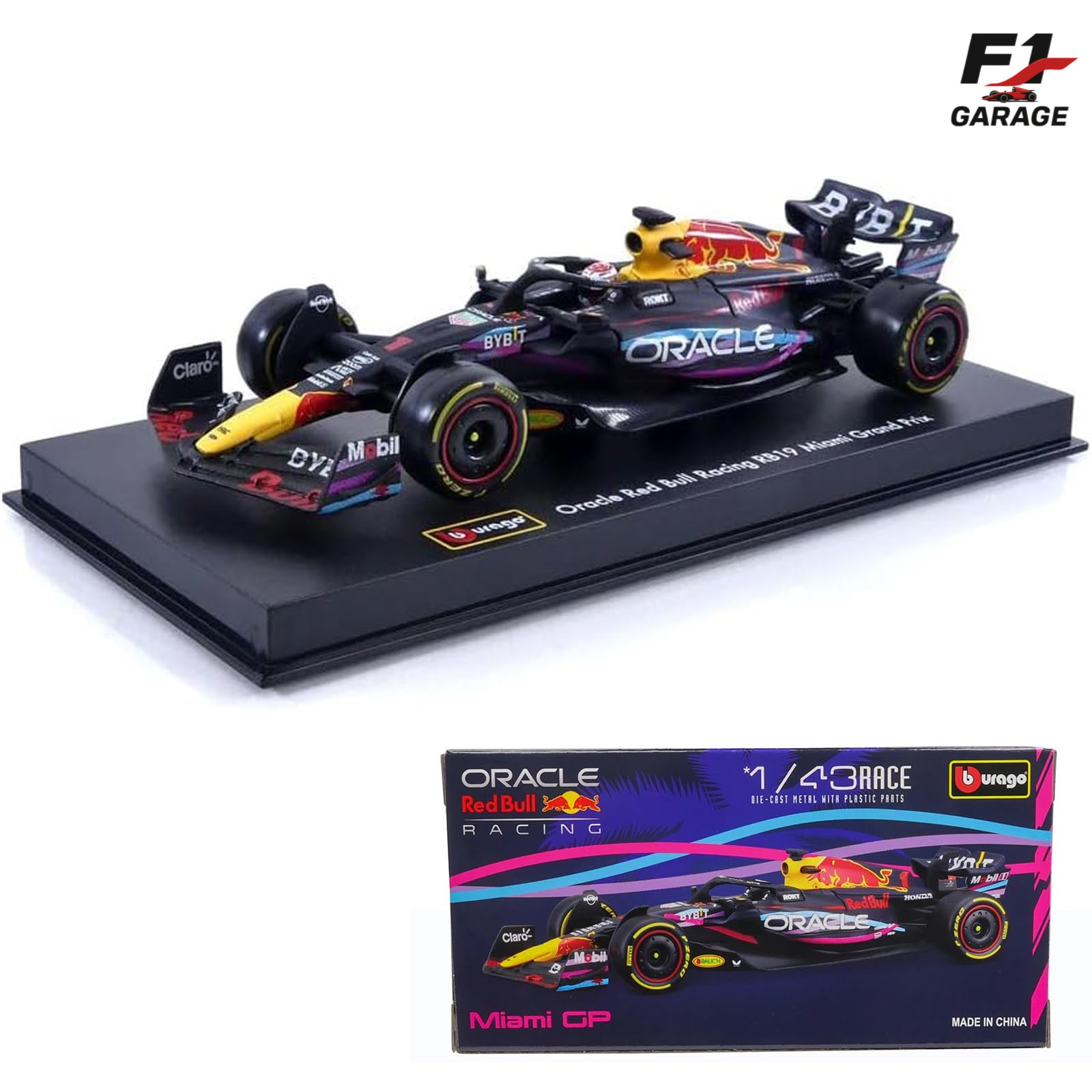 Burago Red Bull RB19 Max Verstappen, 1:43, Miami GP 2023 з пілотом