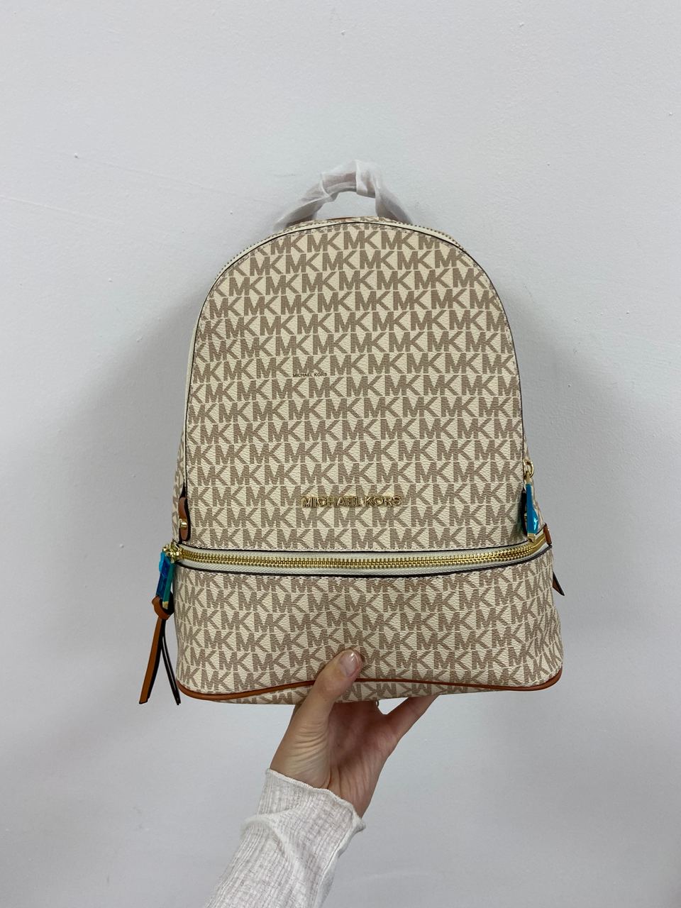 Michael Kors Large Rhea Logo Backpack Ivory