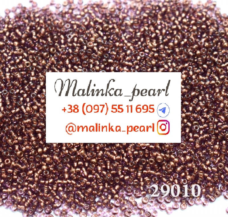 Бісер капучино, прозорий з блискучим мідним отвором