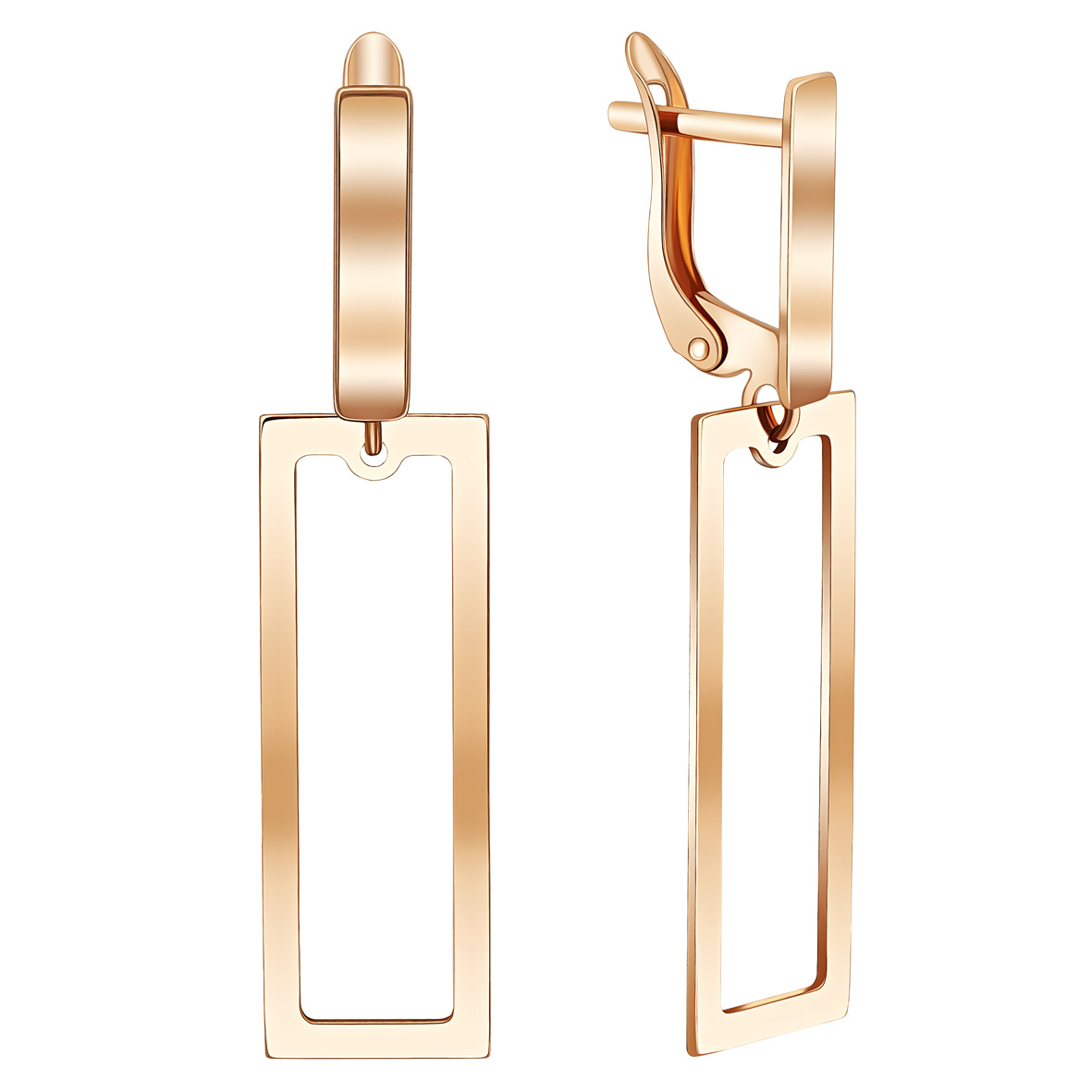 „Frame“ – geometrische Ohrringe aus 585er Gold