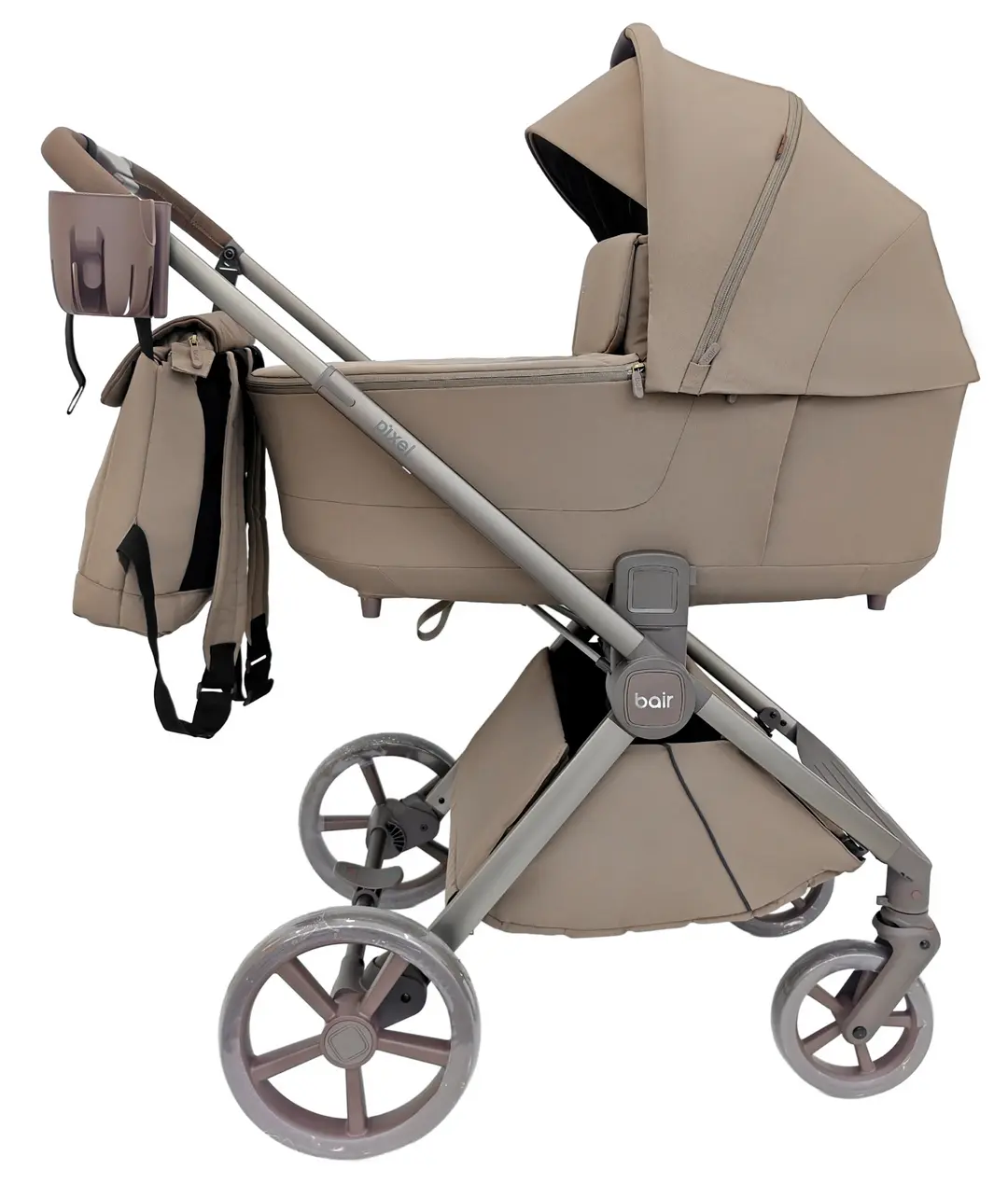 Коляска 2 в 1 Bair Pixel PT-01 Cappuccino Soft