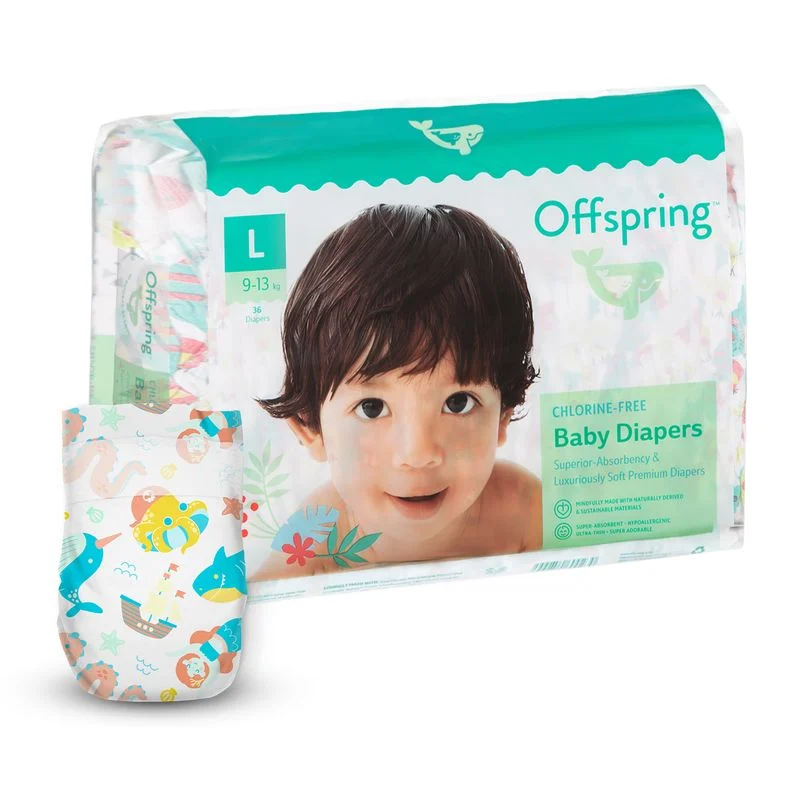 Підгузки Offspring Mystic Water, розмір L, 9-13 кг, 36 шт.