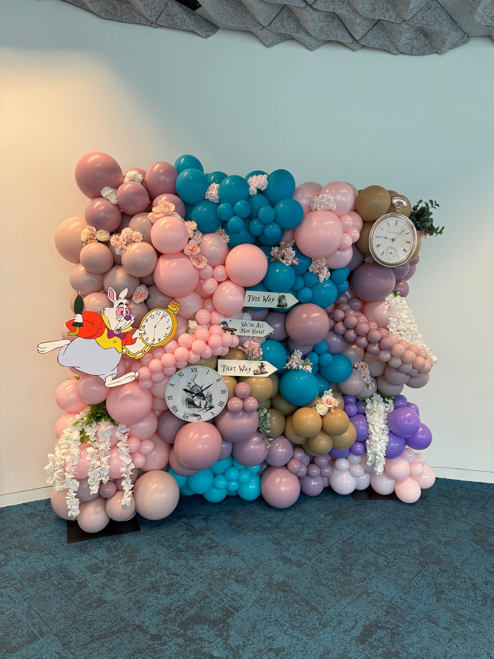 Alice in Wonderland Balloon Wall