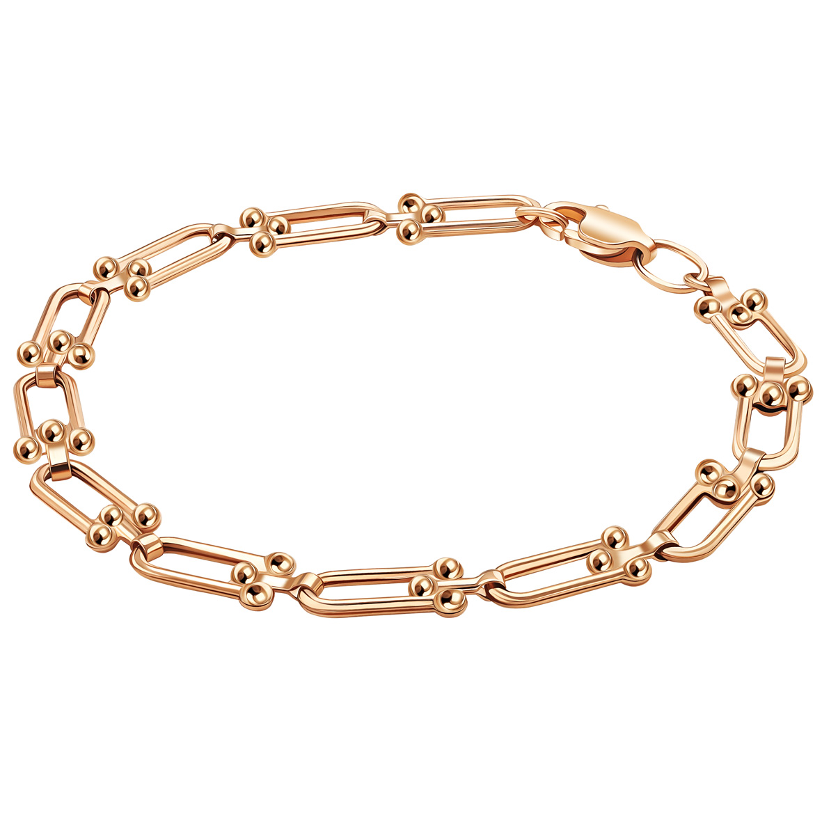 Armband aus 585er Rotgold mit modernen Gliedern