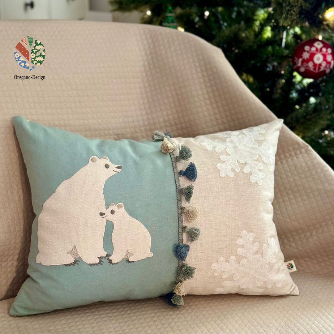 Decorative pillow Snowflakes and Bears