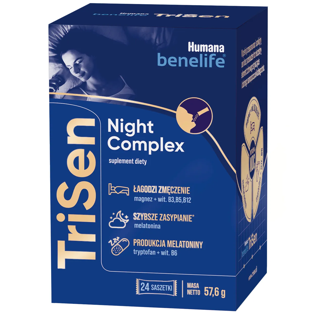Humana Benelife TriSen Night Complex для нормалізації сну - 2,4 г × 24 саше
