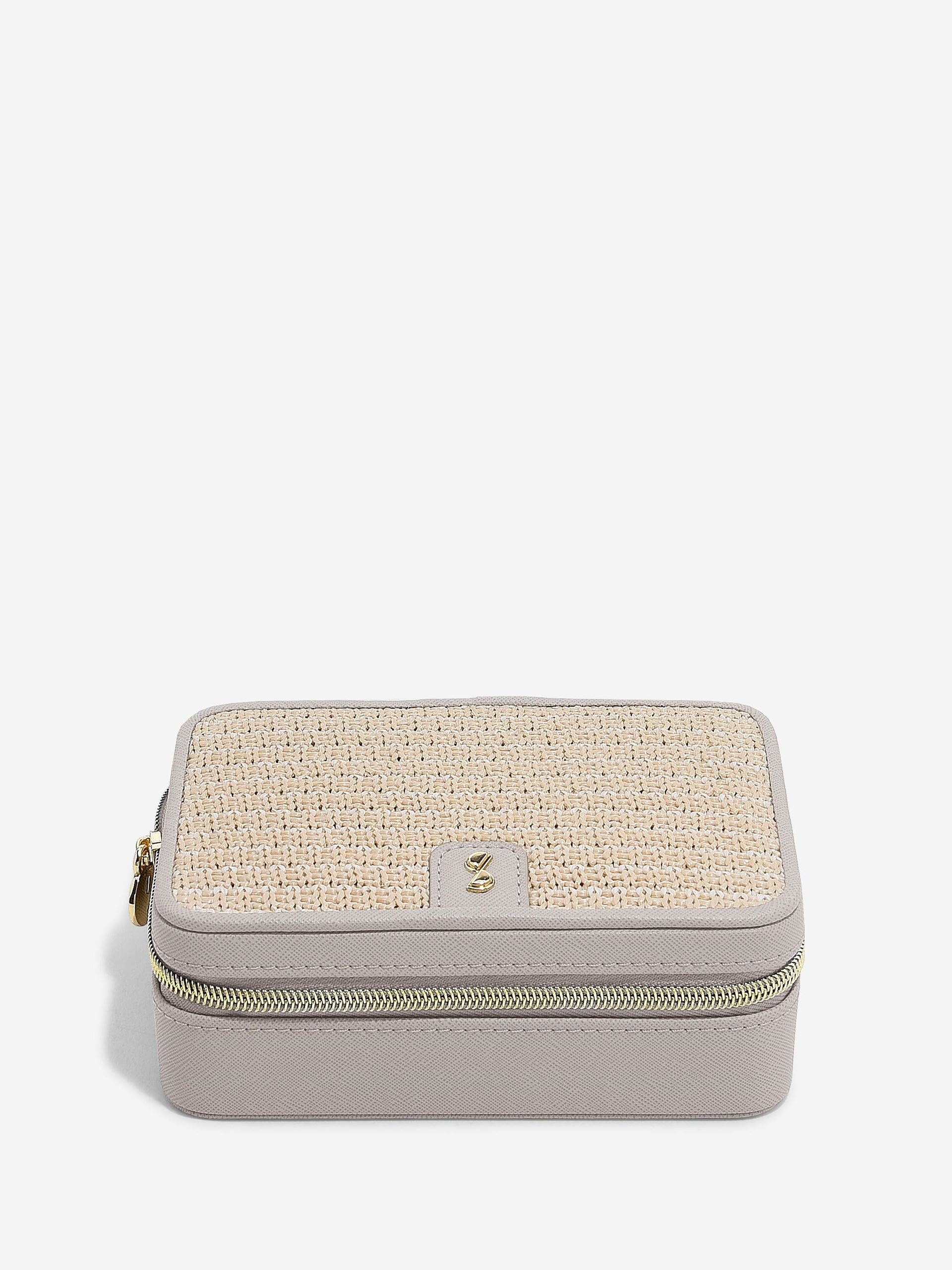 Органайзер для прикрас Luxury Travel Stackers Taupe Raffia & Champagne Gold, 11 × 16,5 × 6,6 см, 76929