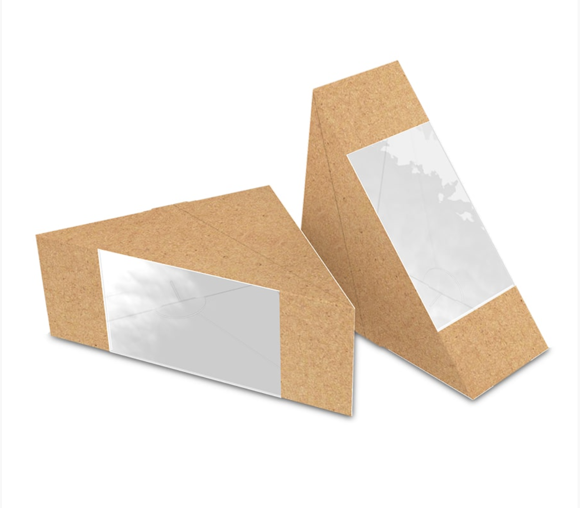 Упаковка для сендвічів і бутербродів (Крафт) 122*59*122 мм, 50 шт