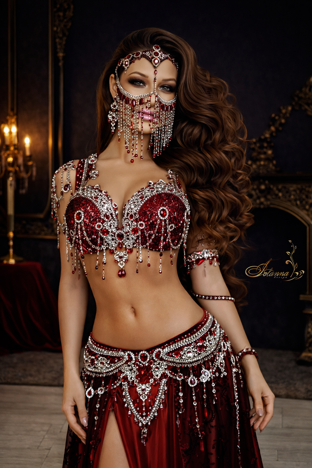 Wine professional belly dance costume