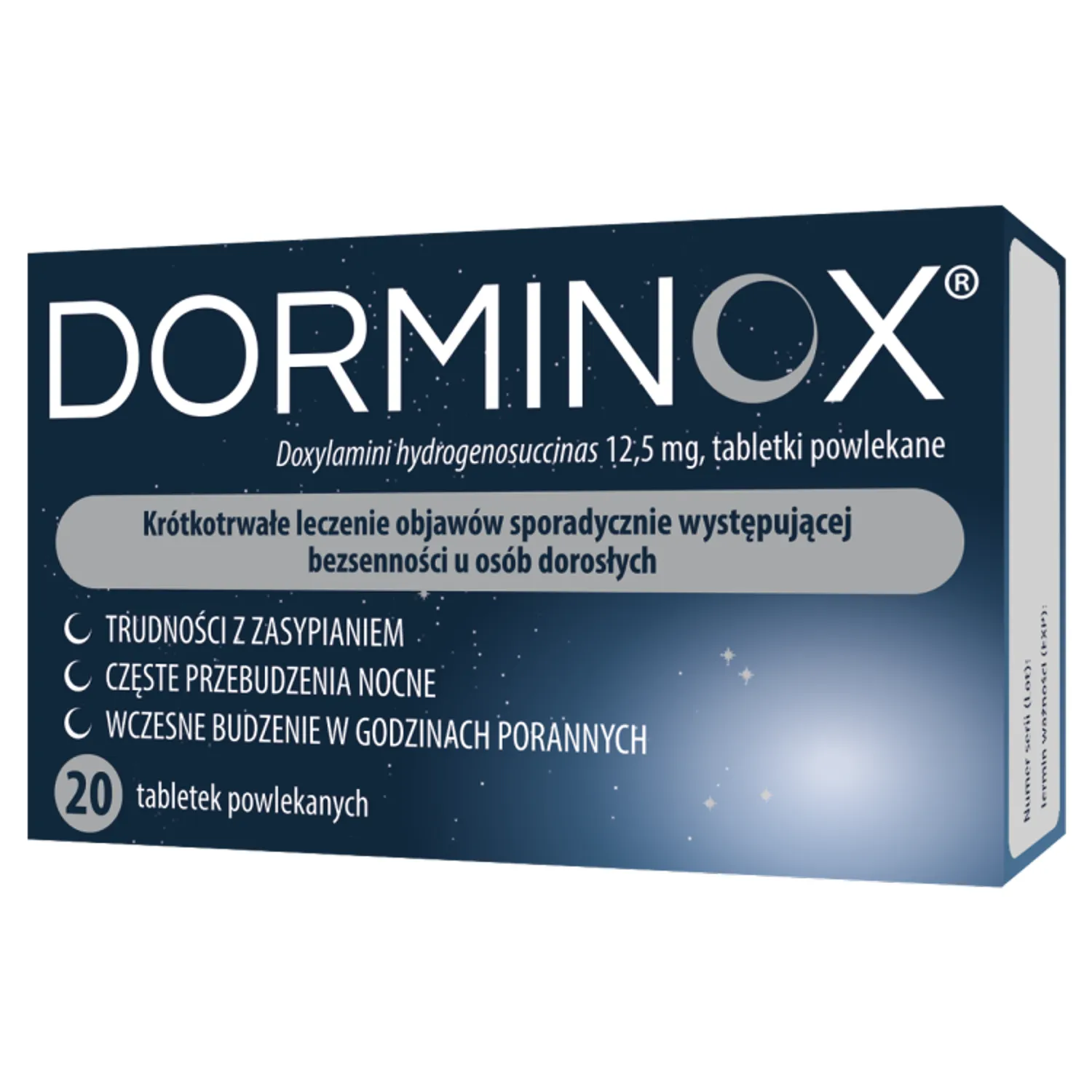 Dorminox 12,5 мг засіб від безсоння - 20 таблеток